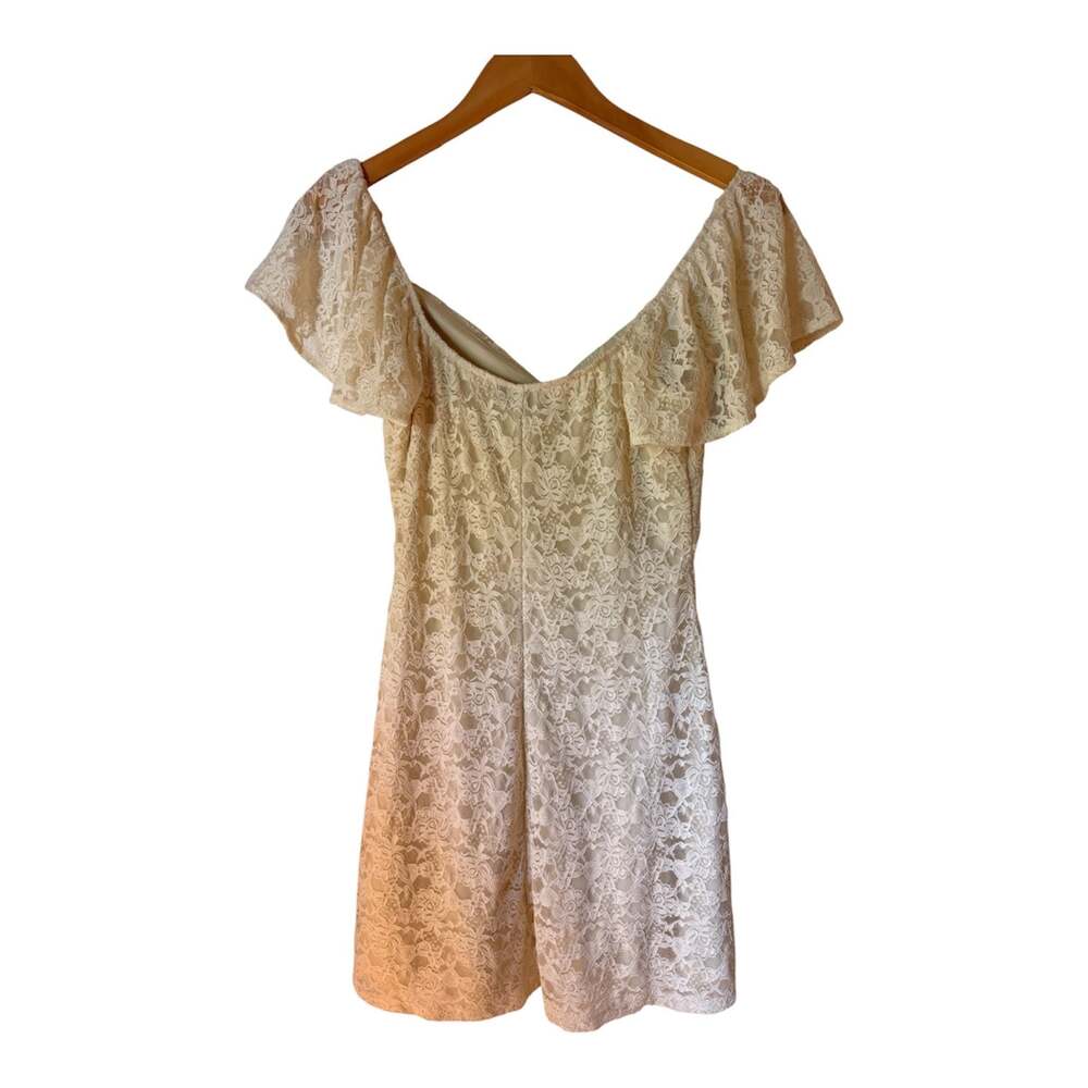 Windsor Cream Lace Off-The-Shoulder Mini Dress Size L